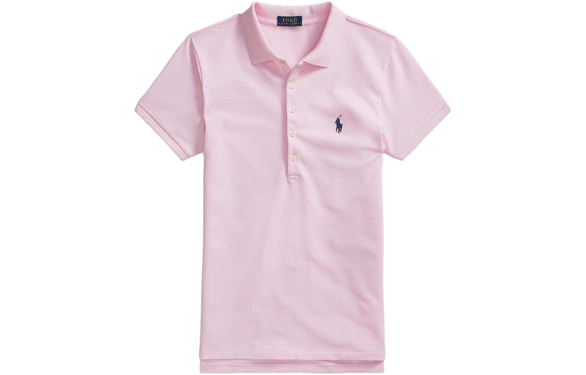 Order (W) Polo Ralph Lauren SS22 Camisa Polo Rosa Casual de un Solo Botón. 211870245-003