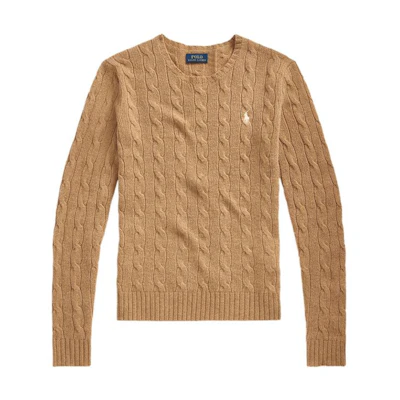 (Women) Polo Ralph Lauren SS22 Slim Fit Brown Wool Crewneck Sweater. WMPOSWENC020399-260