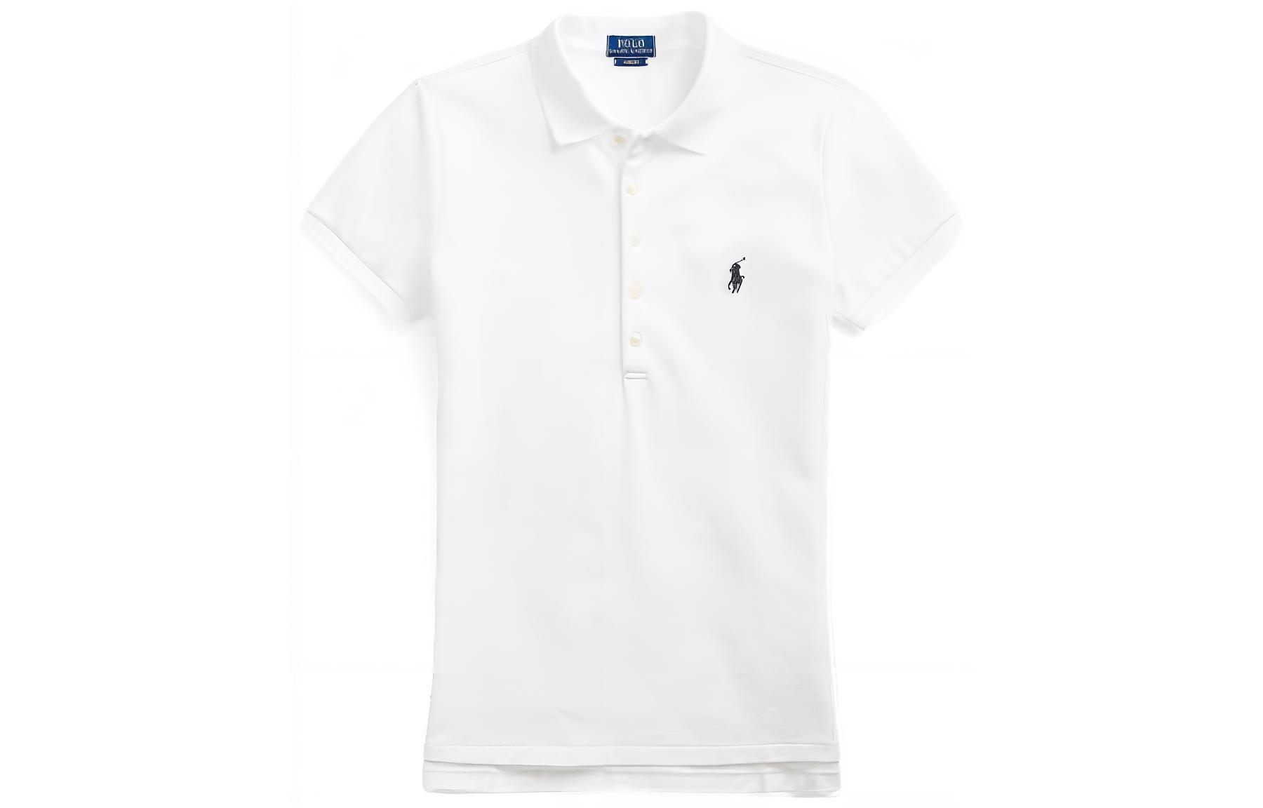 (Women) Polo Ralph Lauren SS22  Slim Fit Solid Color Polo Shirt White WMPOKNINN820016-100