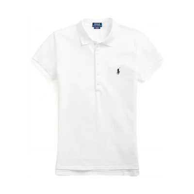 (Women) Polo Ralph Lauren SS22 Slim Fit Solid Color Polo Shirt White WMPOKNINN820016-100
