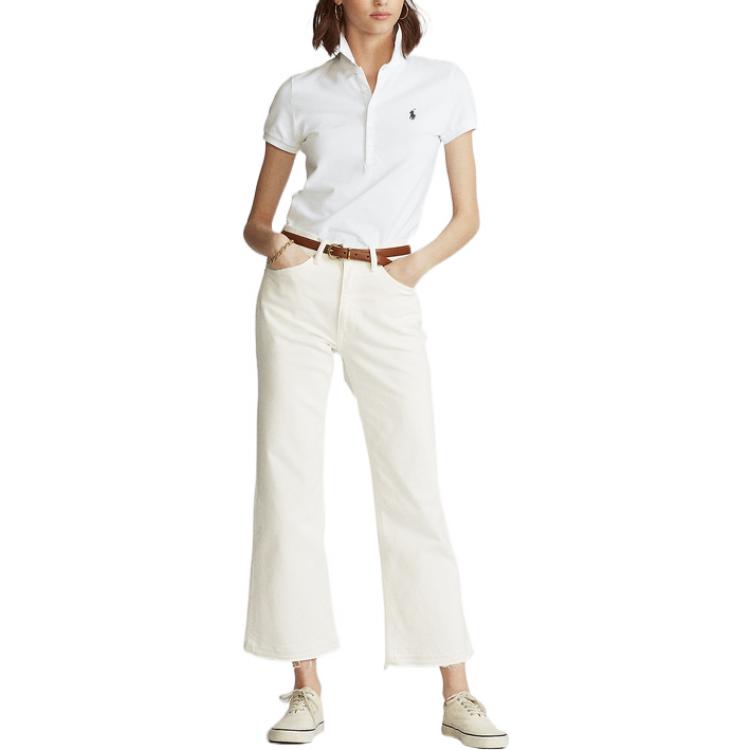 (Women) Polo Ralph Lauren SS22  Slim Fit Solid Color Polo Shirt White WMPOKNINN820016-100 圖 3