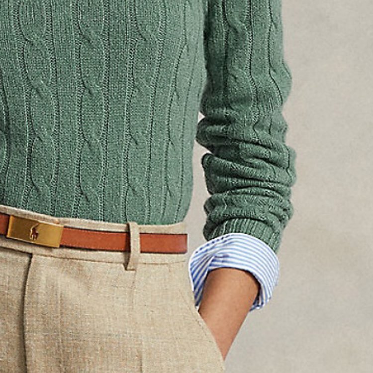 (Women) Polo Ralph Lauren SS22  Solid Cable Knit Sweater with Embroidery. 211570012-077 圖 11