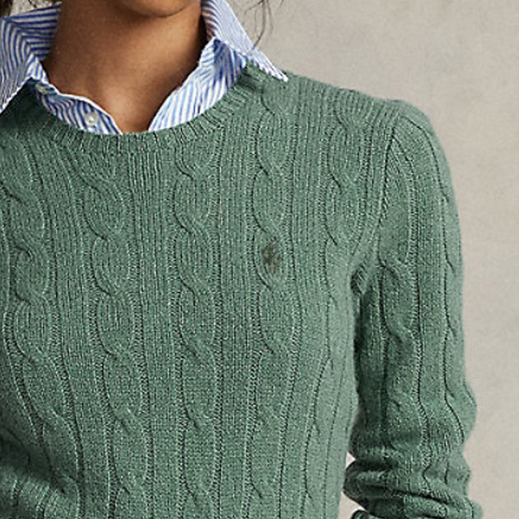 (Women) Polo Ralph Lauren SS22  Solid Cable Knit Sweater with Embroidery. 211570012-077 圖 9