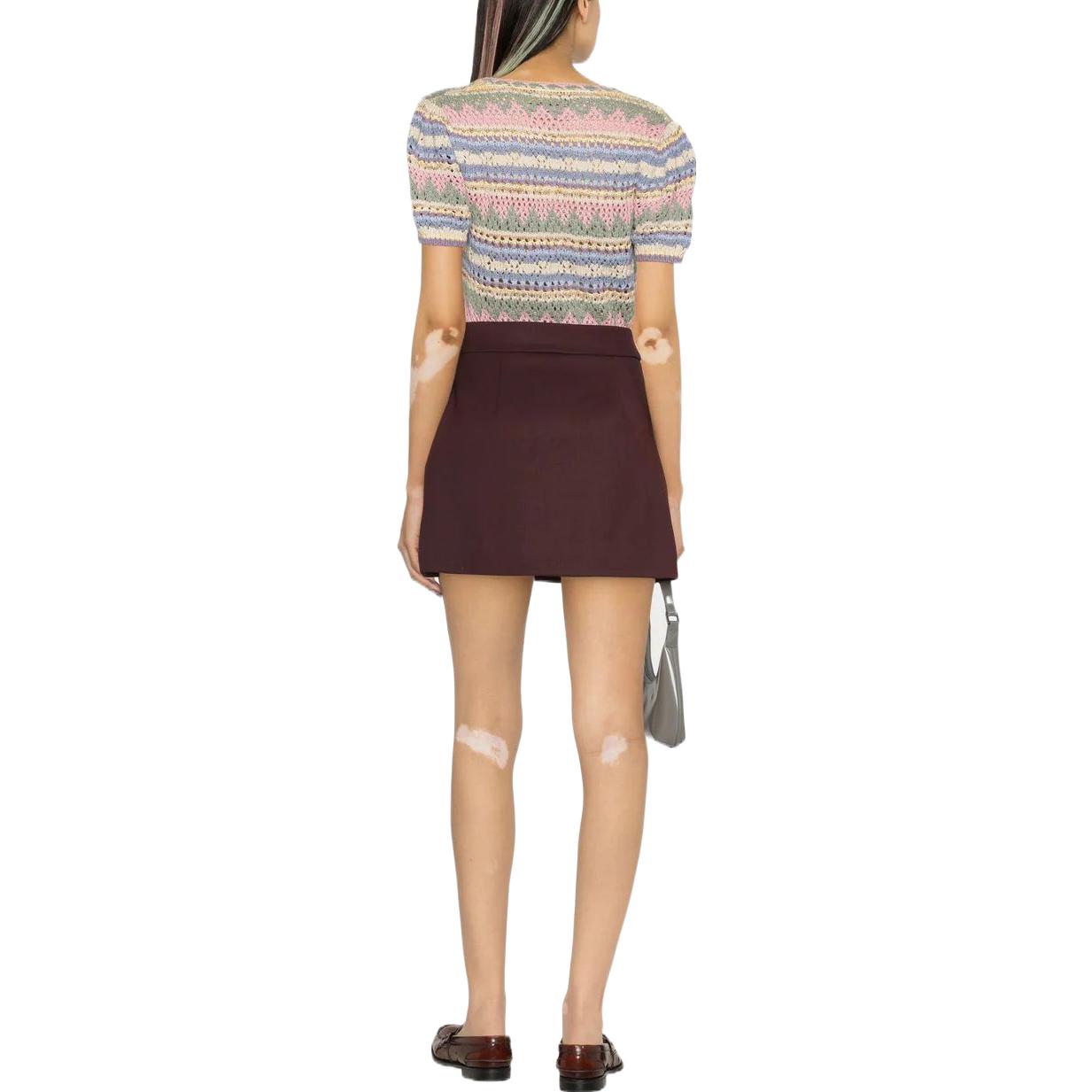 Shop (Women) Polo Ralph Lauren SS22  Striped Mesh Knit Short Sleeve Shirt Pink. 211872825-001