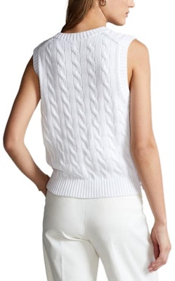 (W) Polo Ralph Lauren SS22 白色無袖麻花針織毛衣 附品牌標誌 WMPOSWENC020376 Shop (W) Polo Ralph Lauren SS22 白色無袖麻花針織毛衣 附品牌標誌 WMPOSWENC020376