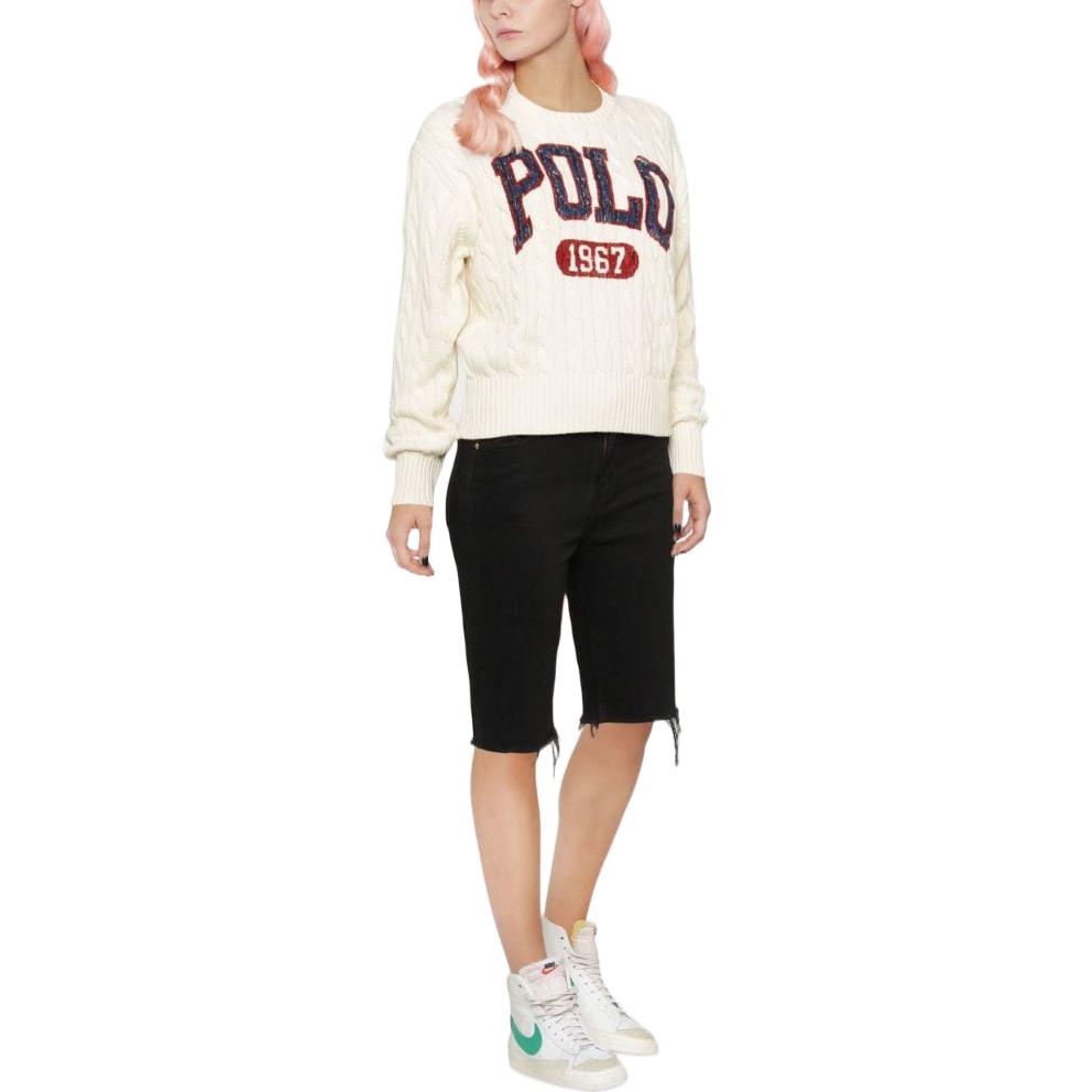 (Women) Polo Ralph Lauren SS22  White Logo Cable Knit Sweater. 211872817-001 圖 3