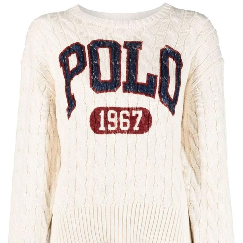 (Women) Polo Ralph Lauren SS22  White Logo Cable Knit Sweater. 211872817-001 圖 5