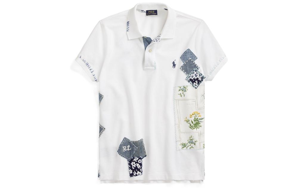 (Women) Polo Ralph Lauren SS22  White Polo Shirt with Patch Logo & Embroidery. WMPOKNINCU20423