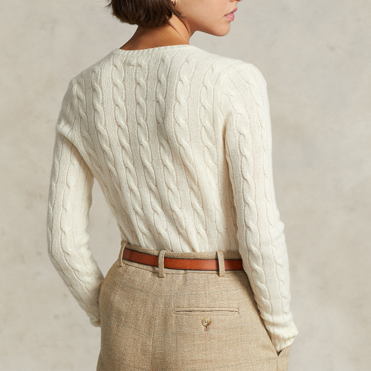 (Women) Polo Ralph Lauren SS22  White V-Neck Wool Knit Sweater with Logo Embroidery. WMPOSWENC020427-100 圖 5