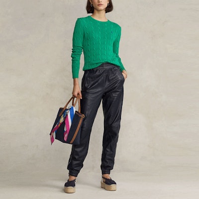 (Women) Polo Ralph Lauren SS22 Cable Knit Cotton Sweater Women’s Green WMPOSWENC020313 Lookbook (Women) Polo Ralph Lauren SS22 Cable Knit Cotton Sweater Women’s Green WMPOSWENC020313
