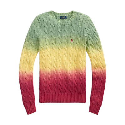 (Women) Polo Ralph Lauren SS22 Gradient Cable Knit Long Sleeve Sweater Multicolor WMPOSWENC020338-999