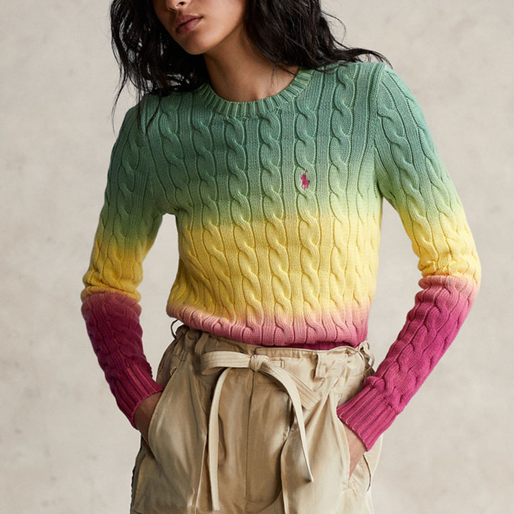 (Women) Polo Ralph Lauren SS22 Gradient Cable Knit Long Sleeve Sweater  Multicolor WMPOSWENC020338-999 圖 4