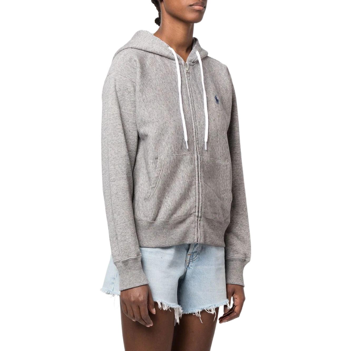 (Women) Polo Ralph Lauren SS22 Grey Zip-Up Hoodie with Logo Embroidery 211794396-004 圖 5
