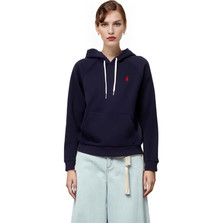 Shop (W) Polo Ralph Lauren SS22 深蓝色徽标刺绣连帽衫 211794394_F004 211794394-F004