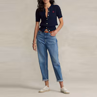 Purchase (W) Polo Ralph Lauren SS22 Camisa de Punto Azul Mujer Manga Corta Abotonada WMPOSWENDW20031-400