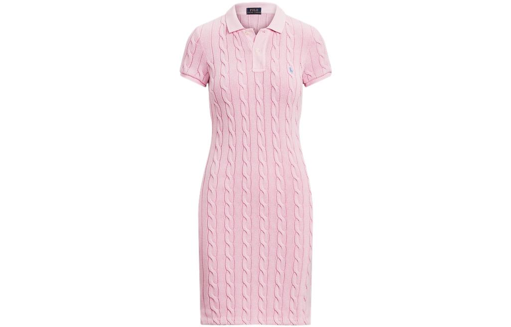 (Women) Polo Ralph Lauren SS22 Solid Knit Polo Dress Women’s Pink Short Sleeve WMPODRSNFA20271