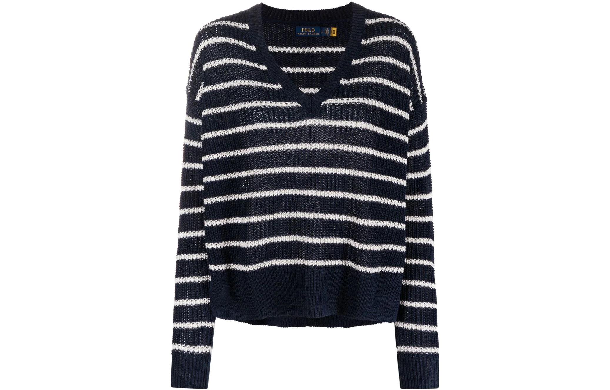 (Women) Polo Ralph Lauren SS22 Striped V-Neck Knit Sweater Women’s Blue. 211863615-001 圖 2
