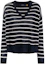 Order (W) Polo Ralph Lauren SS22 女款蓝色条纹V领针织衫毛衣。 211863615-001