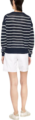 (W) Polo Ralph Lauren SS22 女款蓝色条纹V领针织衫毛衣。 211863615-001 Shop (W) Polo Ralph Lauren SS22 女款蓝色条纹V领针织衫毛衣。 211863615-001