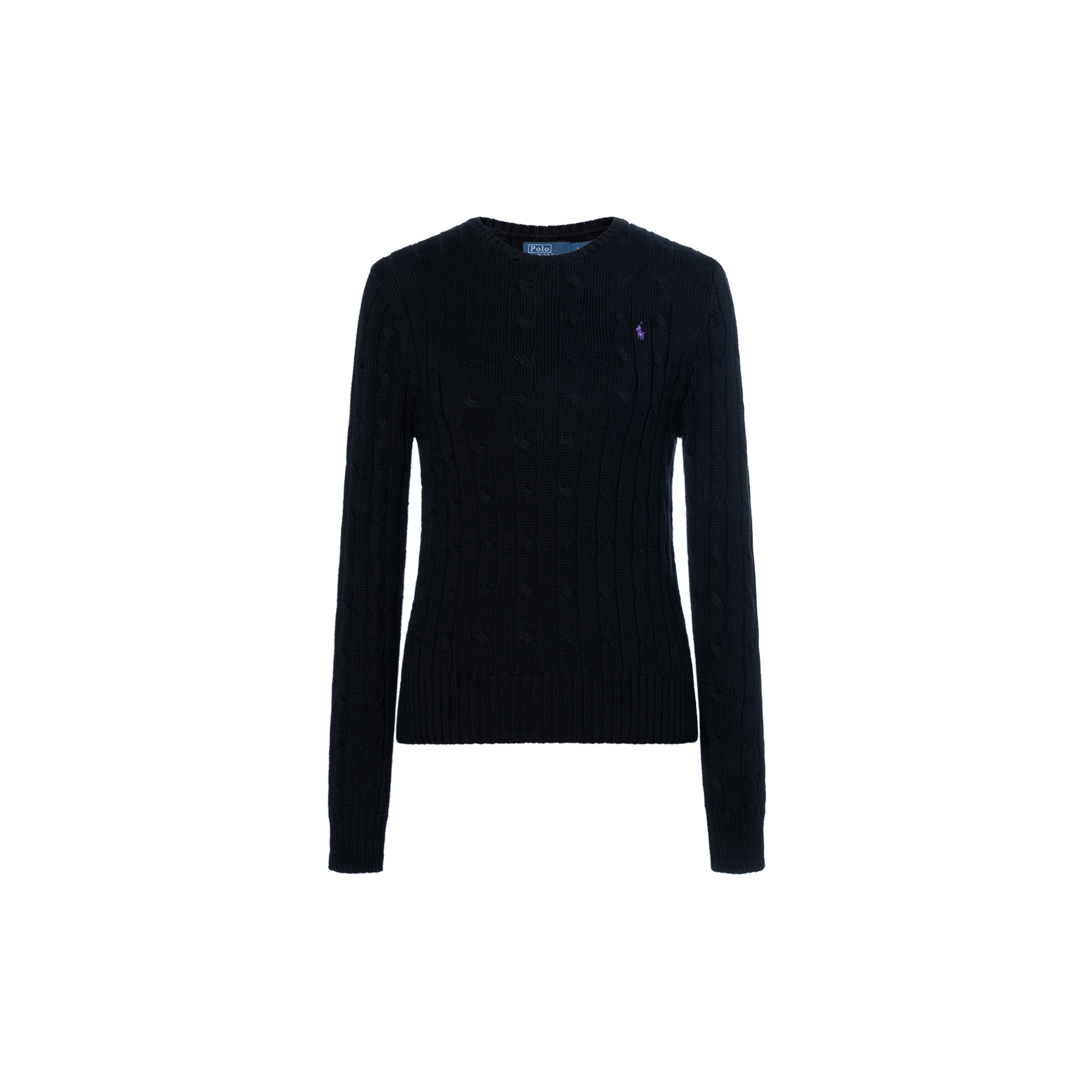 Buy (W) Polo Ralph Lauren SS23 Sweater Hitam Chunky Rajut dengan Bordir. 211891640-011