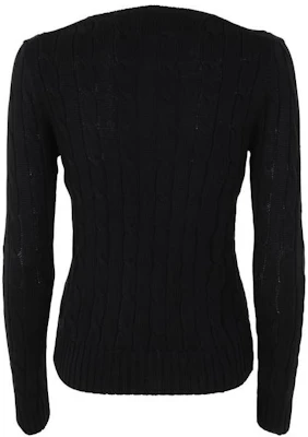 (W) Polo Ralph Lauren SS23 Sweater Hitam Chunky Rajut dengan Bordir. 211891640-011 Lookbook (W) Polo Ralph Lauren SS23 Sweater Hitam Chunky Rajut dengan Bordir. 211891640-011