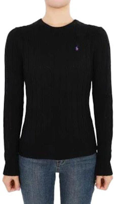 (W) Polo Ralph Lauren SS23 Sweater Hitam Chunky Rajut dengan Bordir. 211891640-011 Purchase (W) Polo Ralph Lauren SS23 Sweater Hitam Chunky Rajut dengan Bordir. 211891640-011