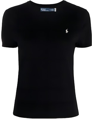 (W) Polo Ralph Lauren SS23 黑色圓領刺繡徽標短袖T恤。 211891673-006 Buy (W) Polo Ralph Lauren SS23 黑色圓領刺繡徽標短袖T恤。 211891673-006