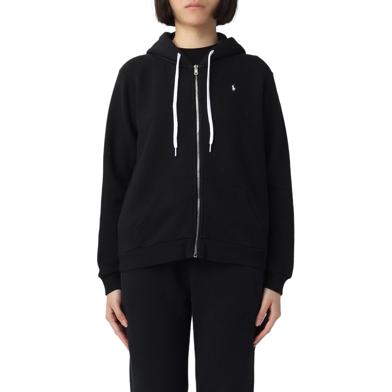 (Women) Polo Ralph Lauren SS23  Black Solid Drawstring Zip Hoodie. 211891559-003 圖 6