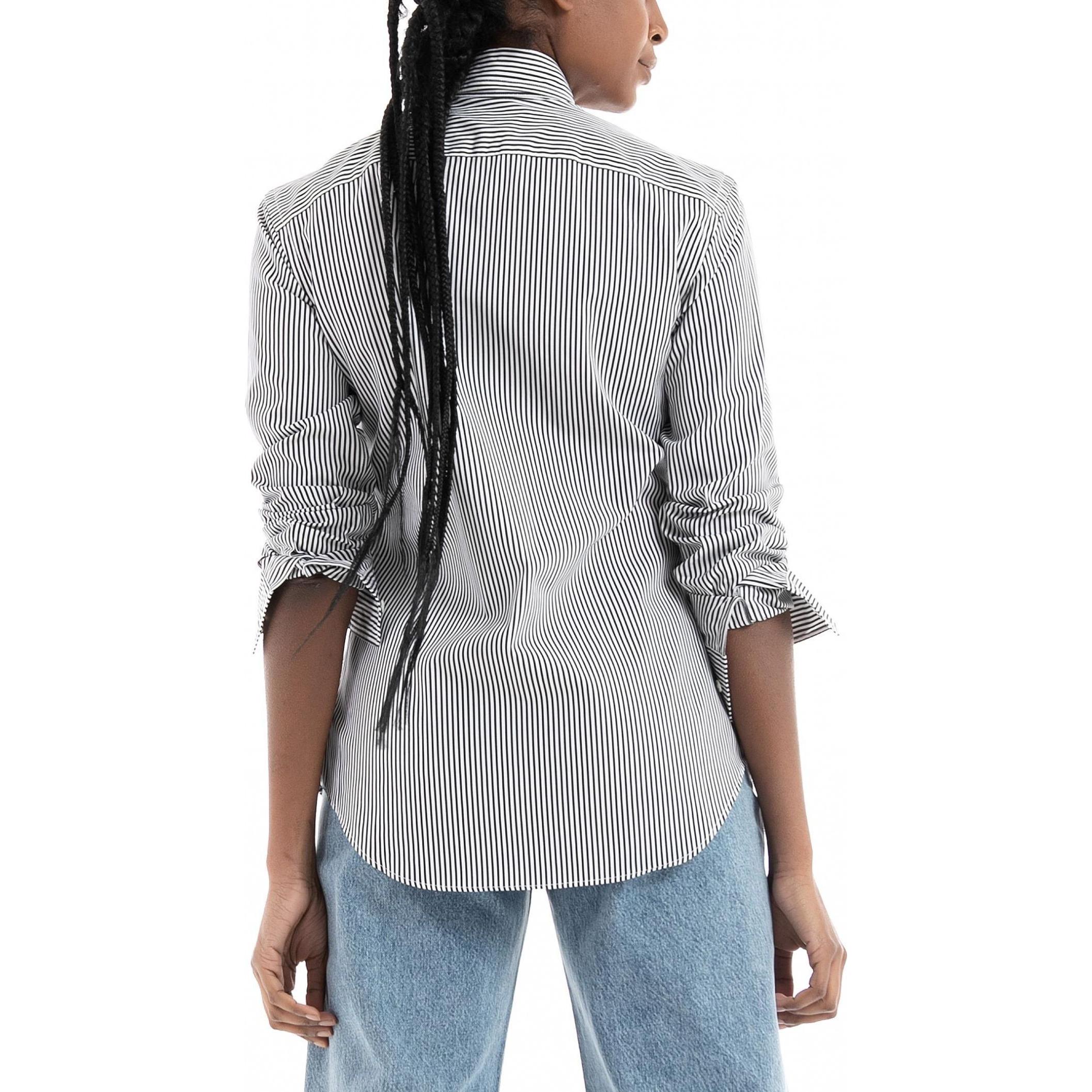 (Women) Polo Ralph Lauren SS23  Black Striped Embroidered Logo Long-Sleeve Shirt 211891379-002 圖 5