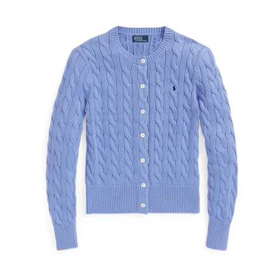 (Women) Polo Ralph Lauren SS23 Blue Solid Knit Long-Sleeve Cardigan. WMPOSWENDW20130-400