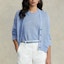 Lookbook (W) Cárdigan de Punto Azul Sólido con Botones y Cuello en V Polo Ralph Lauren SS23. WMPOSWENDW20143-400
