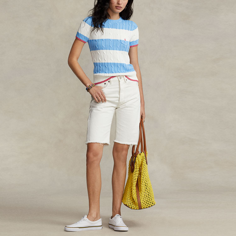 (Women) Polo Ralph Lauren SS23  Blue Striped Detail Crewneck Knit Sweater. WMPOSWENC020668-400 圖 3