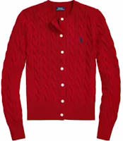 (Women) Polo Ralph Lauren SS23 Bright Red Knit Cardigan Sweater. 211839418-021 (Women) Polo Ralph Lauren SS23 Bright Red Knit Cardigan Sweater. 211839418-021