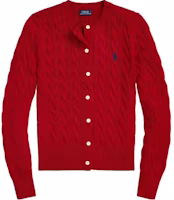 Order (Women) Polo Ralph Lauren SS23 Bright Red Knit Cardigan Sweater. 211839418-021