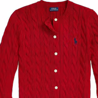 Details for (Women) Polo Ralph Lauren SS23 Bright Red Knit Cardigan Sweater. 211839418-021