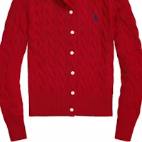 Sizing (Women) Polo Ralph Lauren SS23 Bright Red Knit Cardigan Sweater. 211839418-021