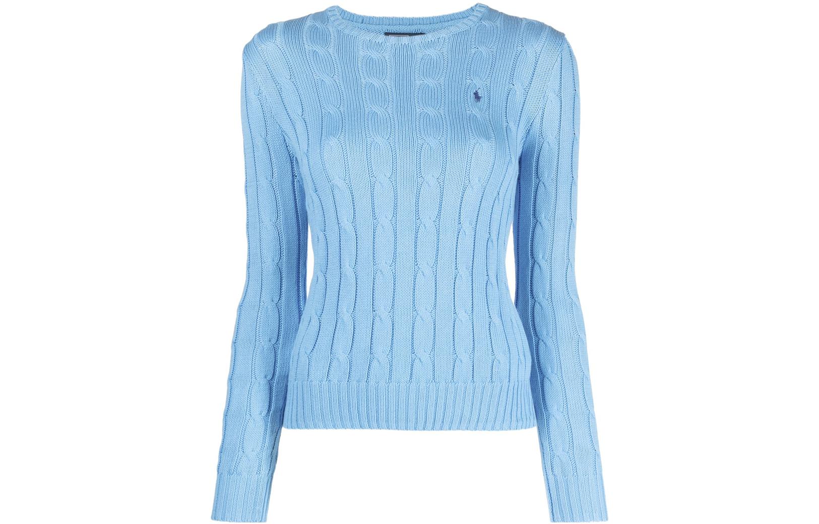 (Women) Polo Ralph Lauren SS23  Cable Knit Sweater Blue with Embroidered Logo. 211891640-013 圖 2