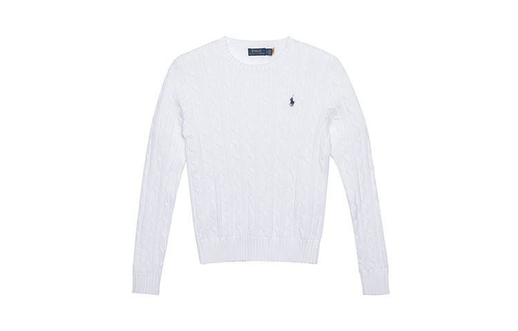 (Women) Polo Ralph Lauren SS23  Cable Knit Sweater White with Embroidered Logo. 211747397-002 圖 2