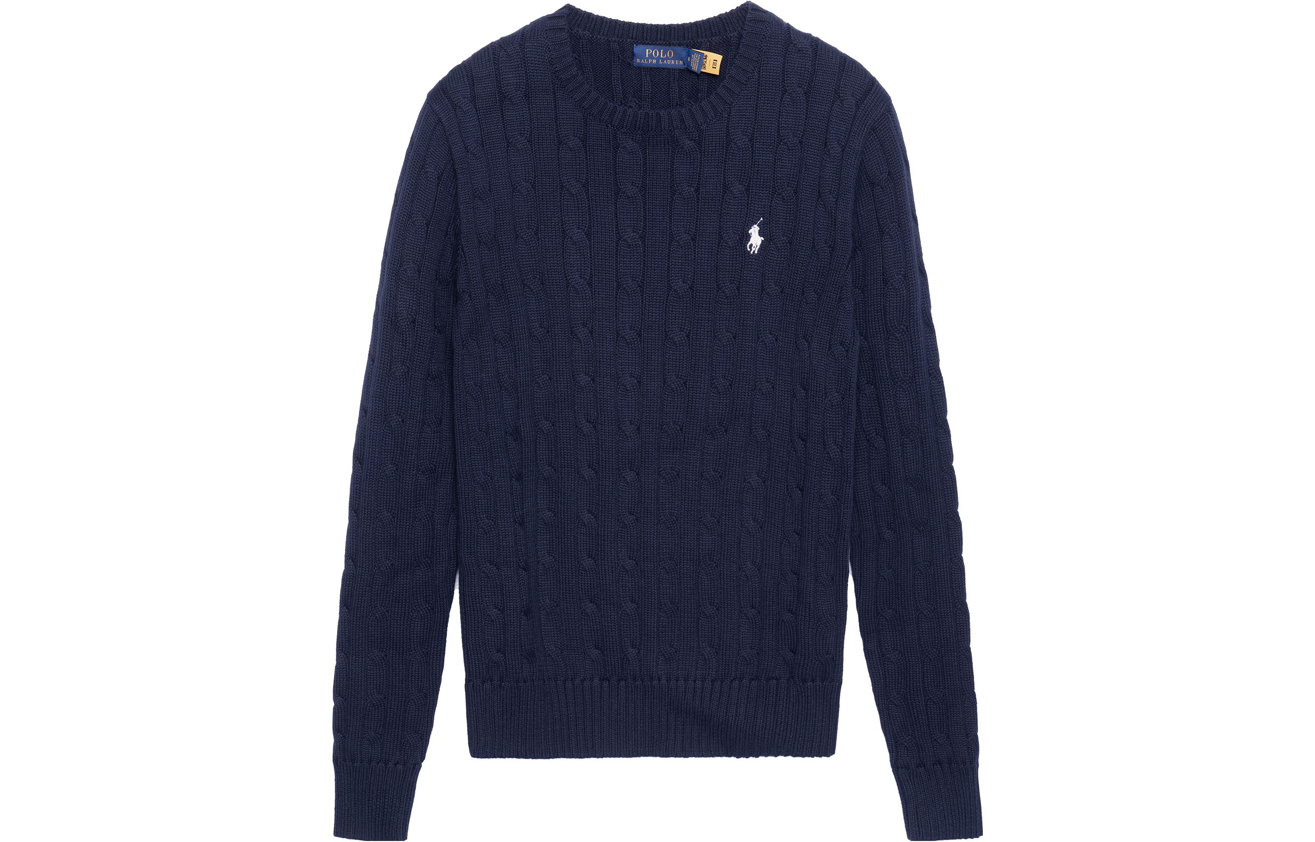 Order (W) ポロラルフローレン SS23 ケーブルニットセーター ネイビーブルー ロゴ刺繍入り 211747397-001