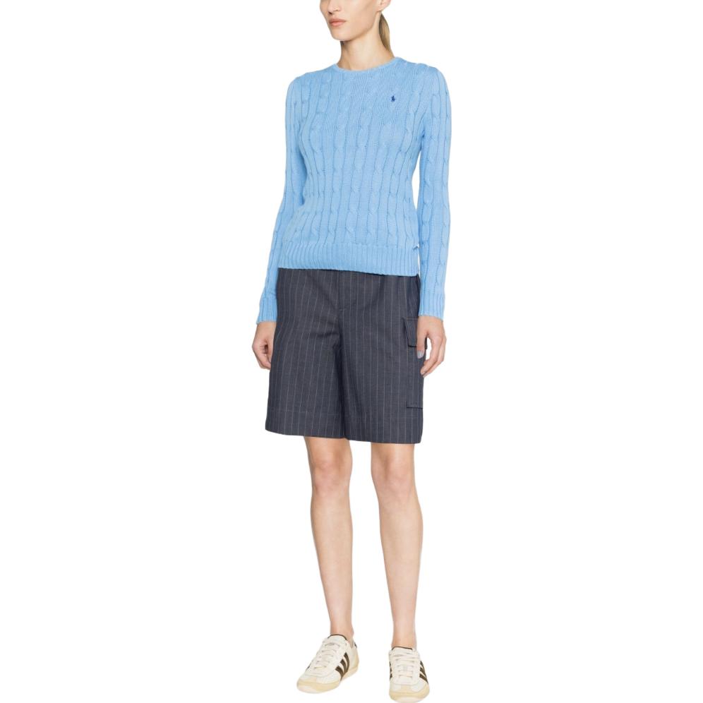 (Women) Polo Ralph Lauren SS23  Cable Knit Sweater Blue with Embroidered Logo. 211891640-013 圖 3