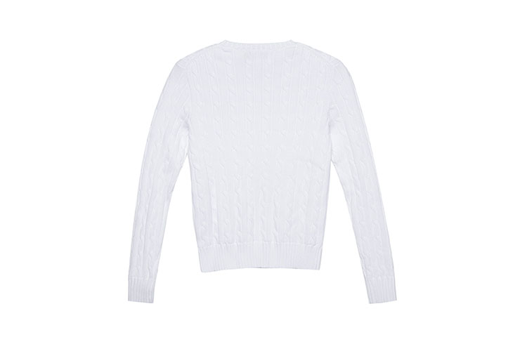 (Women) Polo Ralph Lauren SS23  Cable Knit Sweater White with Embroidered Logo. 211747397-002 圖 3