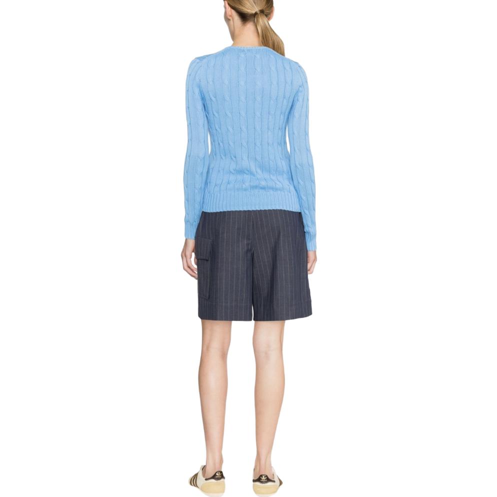 (Women) Polo Ralph Lauren SS23  Cable Knit Sweater Blue with Embroidered Logo. 211891640-013 圖 4