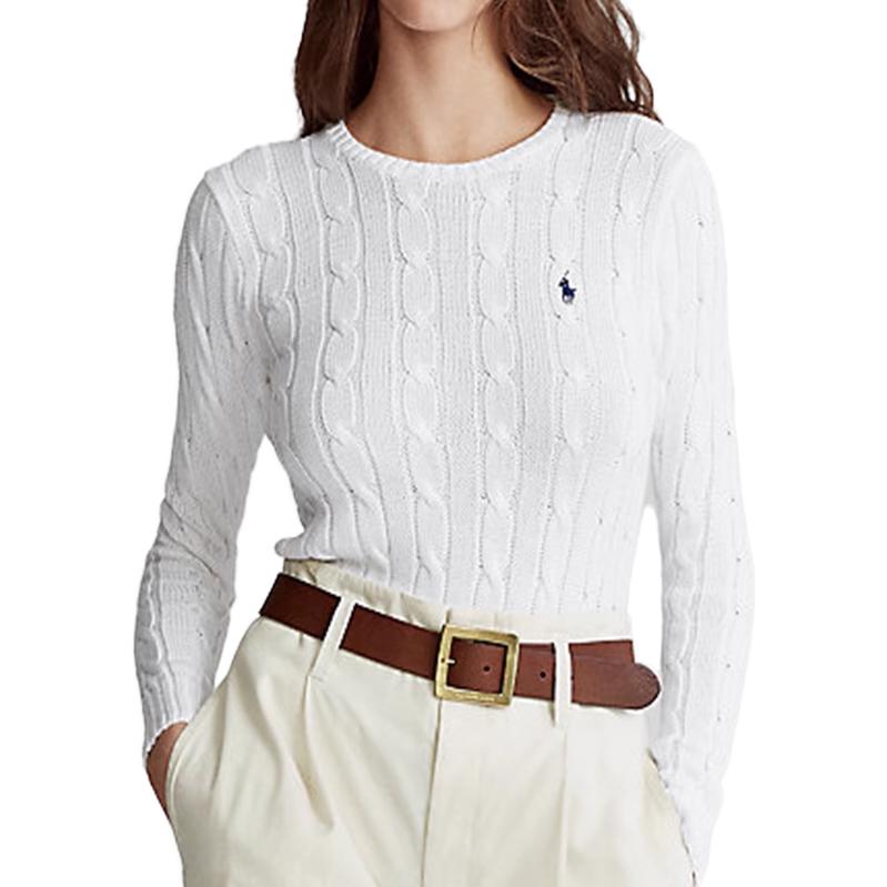 (Women) Polo Ralph Lauren SS23  Cable Knit Sweater White with Embroidered Logo. 211747397-002 圖 4