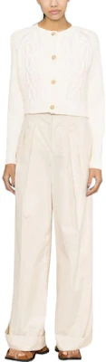 (W) ポロラルフローレン SS23 クリームホワイト ケーブルニット カーディガン 211891898-001 Lookbook (W) ポロラルフローレン SS23 クリームホワイト ケーブルニット カーディガン 211891898-001