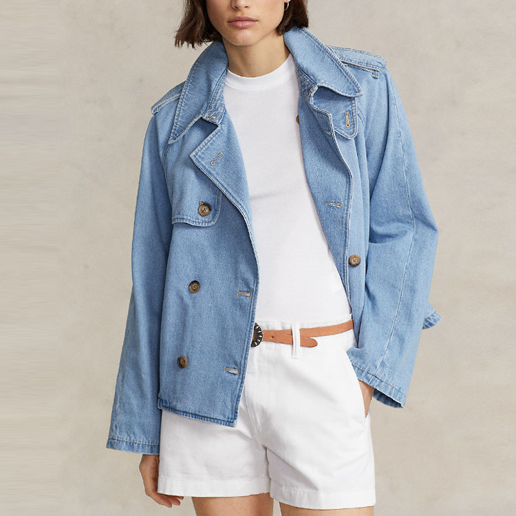 (Women) Polo Ralph Lauren SS23  Double-Breasted Asymmetric Denim Jacket Navy Blue WMPOOTWNDI20006-410 圖 4