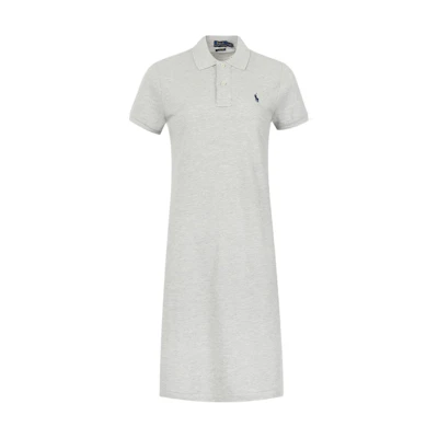 (Women) Polo Ralph Lauren SS23 Grey Casual Polo Collar Short Sleeve Dress. 211570229033