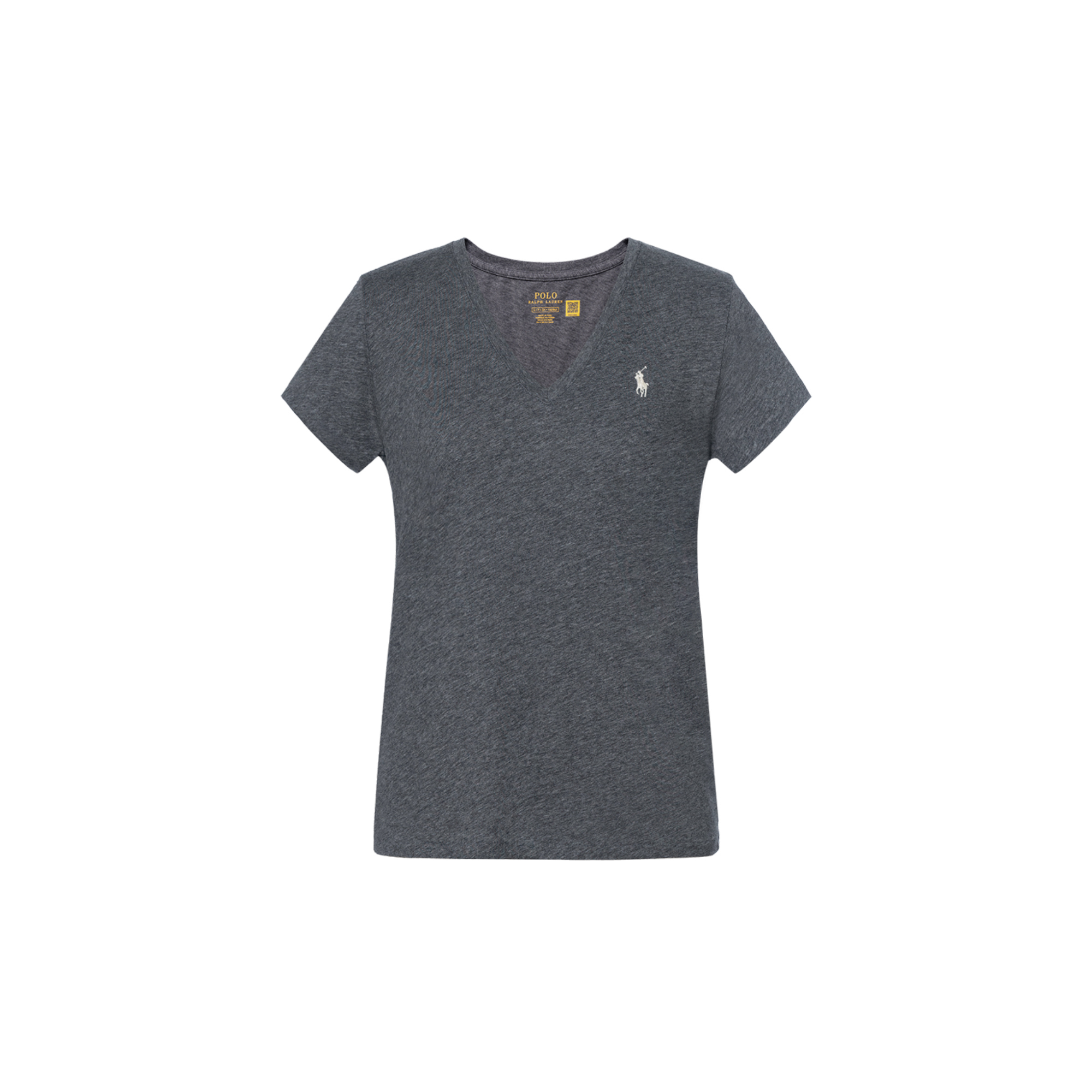 (Women) Polo Ralph Lauren SS23  Grey V-Neck Embroidered Logo Tee. 211682523025