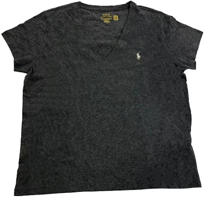 (W) Polo Ralph Lauren SS23 Baju Kelabu V-Leher Logo Sulam. 211682523025 Order (W) Polo Ralph Lauren SS23 Baju Kelabu V-Leher Logo Sulam. 211682523025