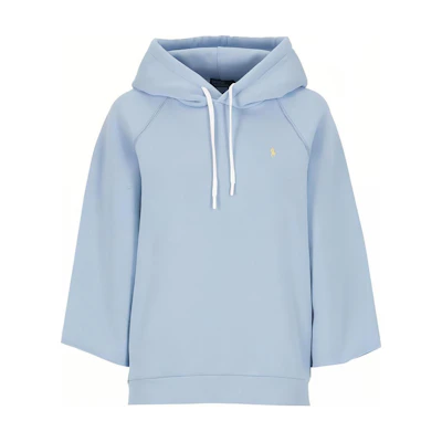 (Women) Polo Ralph Lauren SS23 Light Blue Hoodie with Logo Embroidery. 211892615-001