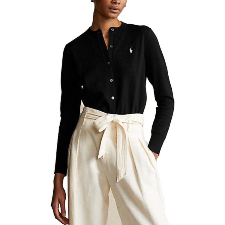 Shop (W) 폴로 랄프 로렌 SS23 로고 크루넥 니트 가디건 스웨터. 211702649-004